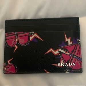 PRADA Heart Wallet Saffiano Leather CARD HOLDER